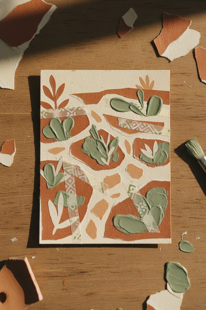 A tiny mixed-media collage ACEO.